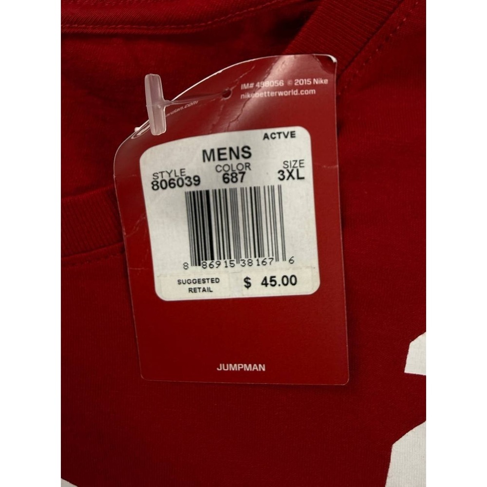 Nike Air Jordan Jumpman Long Sleeve T-Shirt Red Graphic Logo Men's 3XL NWT - Picture 9 of 13
